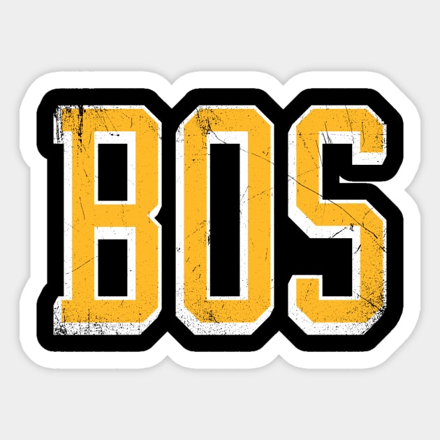 BOSton retro - Black/Gold Sticker by KFig21